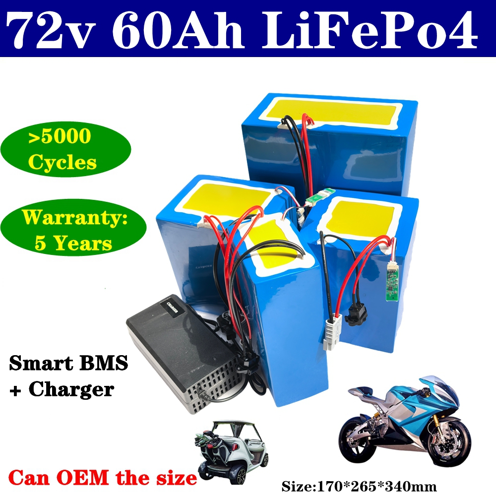 Paket baterai lithium 72V 60Ah - 72V 60Ah Lifepo4 Battery Pack ulasan dan harga